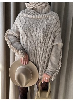 Sweter Hiver Beżowy ze sklepu Lisa Mayo w kategorii Swetry damskie - zdjęcie 147288766