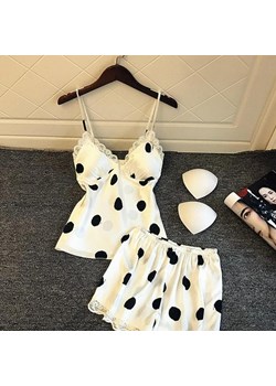 Piżama damska w kropki - Biały / M ze sklepu Maybella.pl w kategorii Piżamy damskie - zdjęcie 147291246