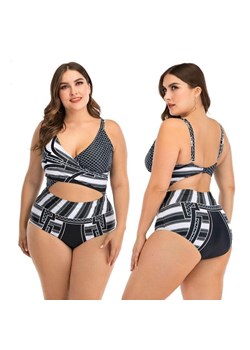 Strój kąpielowy dwuczęściowy plus size - Szary / L ze sklepu Maybella.pl w kategorii Stroje kąpielowe - zdjęcie 147299507