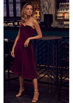 Sukienka welurowa z gorsetem w kolorze bordowym M638, Kolor bordowy, Rozmiar L, MOE ze sklepu Primodo w kategorii Sukienki - zdjęcie 147301657