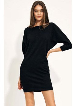 Czarna wiskozowa sukienka typu nietoperz s216, Kolor czarny, Rozmiar 36, Nife ze sklepu Primodo w kategorii Sukienki - zdjęcie 147301686