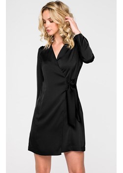 Sukienka kopertowa mini w kolorze czarnym K156, Kolor czarny, Rozmiar L, makover ze sklepu Primodo w kategorii Sukienki - zdjęcie 147356074