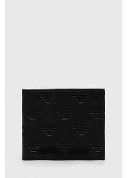 Emporio Armani portfel skórzany męski kolor czarny YEM122 Y142V ze sklepu ANSWEAR.com w kategorii Portfele męskie - zdjęcie 147415966
