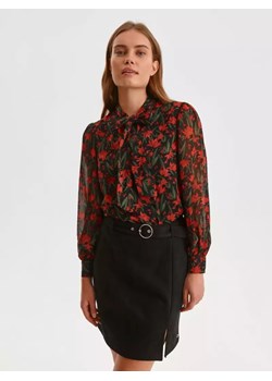 Bluzka damska z kwiatowym printem i wiązaniem ze sklepu Top Secret w kategorii Bluzki damskie - zdjęcie 147430729