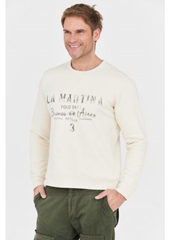 LA MARTINA - Ecru bluza męska z vintage logo ze sklepu outfit.pl w kategorii Bluzy męskie - zdjęcie 147466888