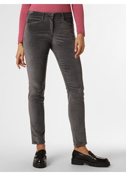 BRAX Spodnie Kobiety Sztruks antracytowy jednolity ze sklepu vangraaf w kategorii Jeansy damskie - zdjęcie 147490337