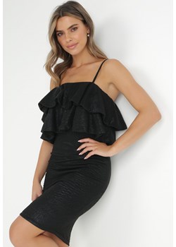 Czarna Sukienka Hiszpanka z Falbanką Gadli ze sklepu Born2be Odzież w kategorii Sukienki - zdjęcie 147507975