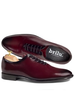 Skórzane buty wizytowe lotniki Thiago bordowe ze sklepu brilu.pl w kategorii Buty eleganckie męskie - zdjęcie 147560485