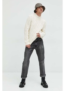 Abercrombie &amp; Fitch sweter męski kolor biały ze sklepu ANSWEAR.com w kategorii Swetry męskie - zdjęcie 147595585
