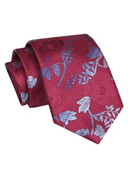 Krawat - ALTIES - Czerwony w Kwiaty KRALTS0864 ze sklepu JegoSzafa.pl w kategorii Krawaty - zdjęcie 147609609