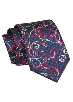 Krawat - ALTIES - Granatowy z Kwiatowym Motywem KRALTS0855 ze sklepu JegoSzafa.pl w kategorii Krawaty - zdjęcie 147609635