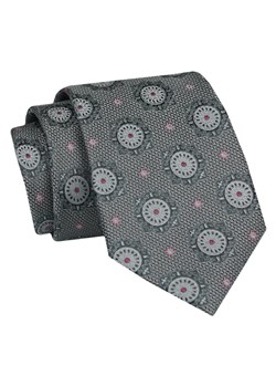 Krawat - ALTIES - Szary w Duże Grochy KRALTS0861 ze sklepu JegoSzafa.pl w kategorii Krawaty - zdjęcie 147609645