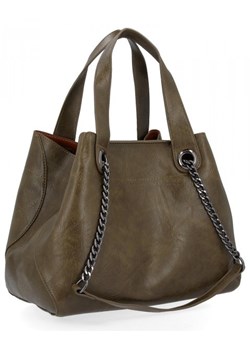Torebki Damskie Shopper Bag z Kosmetyczką firmy Herisson Zielone (kolory) ze sklepu PaniTorbalska w kategorii Torby Shopper bag - zdjęcie 147625468
