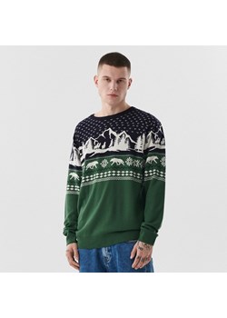 Cropp - Zielony świąteczny sweter - Khaki ze sklepu Cropp w kategorii Swetry męskie - zdjęcie 147625817