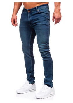 Ciemnogranatowe spodnie jeansowe męskie slim fit Denley 5066-2 ze sklepu Denley w kategorii Jeansy męskie - zdjęcie 147639065