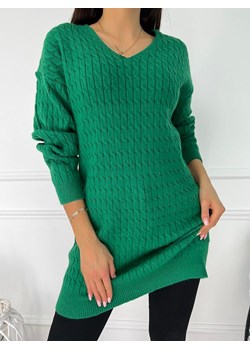 Zielony Sweterek Tunika ze sklepu ModnaKiecka.pl w kategorii Swetry damskie - zdjęcie 147665727