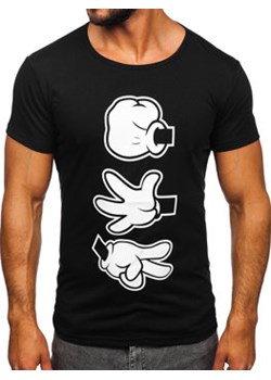 Czarny t-shirt męski z nadrukiem Denley KS1997 ze sklepu Denley w kategorii T-shirty męskie - zdjęcie 147672076