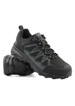 Buty trekkingowe męskie przed kostkę - DK Soft Shell 1068, czarne ze sklepu ulubioneobuwie w kategorii Buty trekkingowe męskie - zdjęcie 147682706