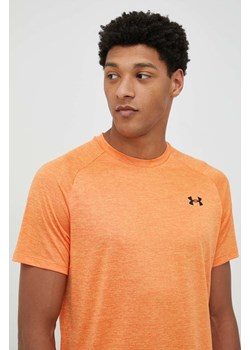 Under Armour t-shirt treningowy tech 2.0 kolor pomarańczowy gładki ze sklepu ANSWEAR.com w kategorii T-shirty męskie - zdjęcie 147749866