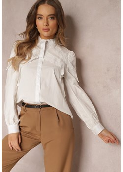 Biała Koszula Zapinana z Koronką Renora ze sklepu Renee odzież w kategorii Koszule damskie - zdjęcie 147754875