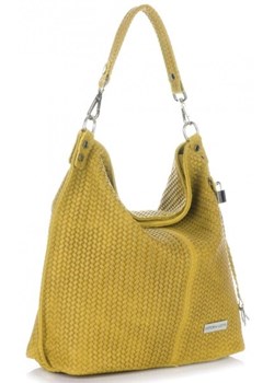 Torebka Skórzana VITTORIA GOTTI Made in Italy Żółta ze sklepu torbs.pl w kategorii Torby Shopper bag - zdjęcie 147810516