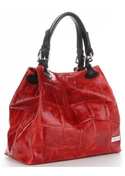 Torebki Skórzane ShopperBag firmy VITTORIA GOTTI Czerwone (kolory) ze sklepu torbs.pl w kategorii Torby Shopper bag - zdjęcie 147810918