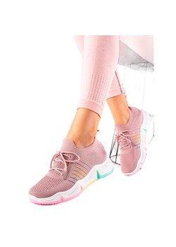 TRENDI Buty Sportowe Na Kolorowej Platformie różowe ze sklepu ButyModne.pl w kategorii Buty sportowe damskie - zdjęcie 147818208