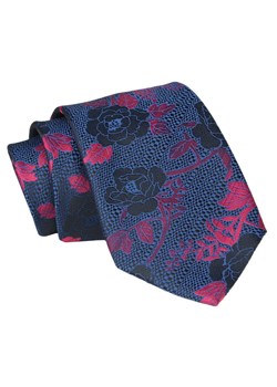 Krawat - ALTIES - Granat, Duży Motyw Kwiatowy KRALTS0834 ze sklepu JegoSzafa.pl w kategorii Krawaty - zdjęcie 147823906