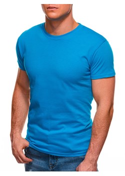 T-shirt męski basic 970S - turkusowy ze sklepu Edoti w kategorii T-shirty męskie - zdjęcie 147909037