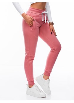 Spodnie damskie dresowe 070PLR - różowe ze sklepu Edoti w kategorii Spodnie damskie - zdjęcie 147909219