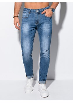 Spodnie męskie jeansowe 1141P - niebieskie ze sklepu Edoti w kategorii Jeansy męskie - zdjęcie 147909476