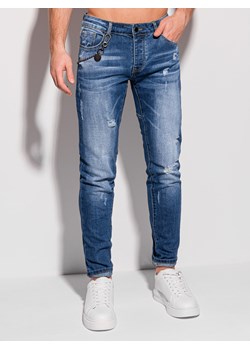 Spodnie męskie jeansowe 1306P - niebieskie ze sklepu Edoti w kategorii Jeansy męskie - zdjęcie 147909698