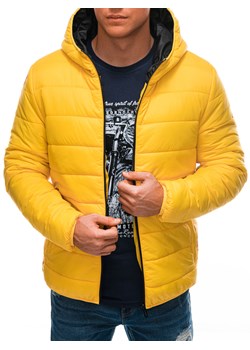 Kurtka męska przejściowa pikowana 527C - żółta ze sklepu Edoti w kategorii Kurtki męskie - zdjęcie 147910085