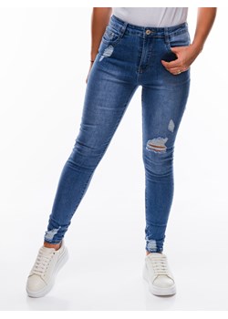 Spodnie damskie jeansowe 204PLR - niebieskie ze sklepu Edoti w kategorii Jeansy damskie - zdjęcie 147911868