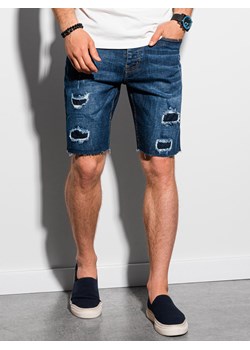Krótkie spodenki męskie jeansowe 309W - niebieskie ze sklepu Edoti w kategorii Spodenki męskie - zdjęcie 147911877