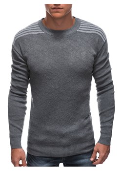 Sweter męski 215E - szary ze sklepu Edoti w kategorii Swetry męskie - zdjęcie 147912465