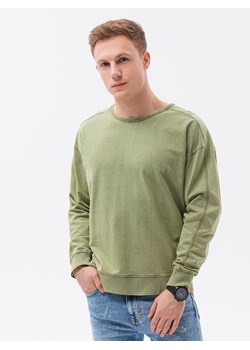 Bluza męska bez kaptura 1161B - oliwkowa ze sklepu Edoti w kategorii Bluzy męskie - zdjęcie 147912847