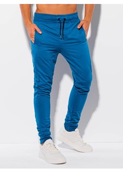 Spodnie męskie dresowe 989P - niebieskie ze sklepu Edoti w kategorii Spodnie męskie - zdjęcie 147913026