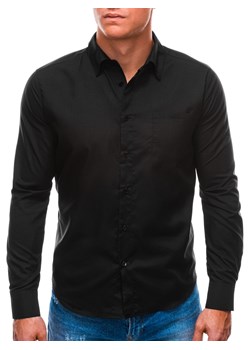 Koszula męska z długim rękawem 597K - czarna ze sklepu Edoti w kategorii Koszule męskie - zdjęcie 147913425