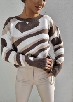Sweter Laulii beż-brąz ze sklepu Sklep Fason w kategorii Swetry damskie - zdjęcie 147929825