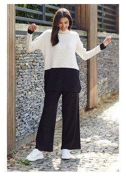 2-częściowy zestaw w kolorze biało-czarnym: sweter, spodnie ze sklepu Limango Polska w kategorii Swetry damskie - zdjęcie 147942389