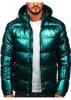Zielona pikowana kurtka męska zimowa sportowa Denley EX2138 ze sklepu Denley w kategorii Kurtki męskie - zdjęcie 147951166