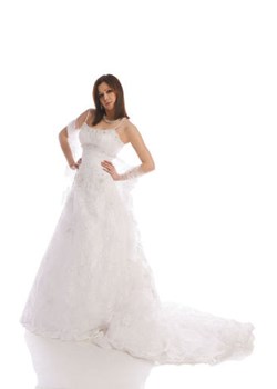 Suknia Ślubna FSS531 BIAŁY ze sklepu fokus.pl w kategorii Sukienki - zdjęcie 14796439
