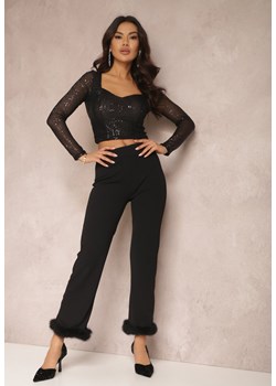 Czarne Spodnie Nicoli ze sklepu Renee odzież w kategorii Spodnie damskie - zdjęcie 147964659