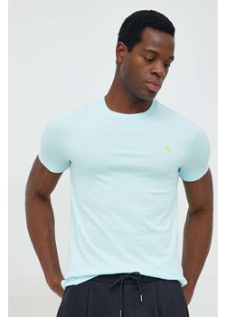 Polo Ralph Lauren t-shirt bawełniany kolor turkusowy ze sklepu ANSWEAR.com w kategorii T-shirty męskie - zdjęcie 147970367