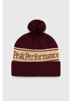 Peak Performance czapka kolor bordowy z grubej dzianiny ze sklepu ANSWEAR.com w kategorii Czapki zimowe męskie - zdjęcie 147975827