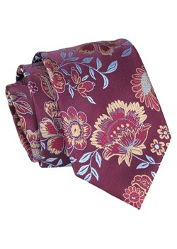 Krawat - ALTIES - Bordowy Krawat z Motywem Kwiatowym KRALTS0798 ze sklepu JegoSzafa.pl w kategorii Krawaty - zdjęcie 147976206