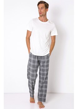 Aruelle bawełniana piżama męska z krótkim rękawem i długimi nogawkami Tyler Long, Kolor biało-szary, Rozmiar S, Aruelle ze sklepu Intymna w kategorii Piżamy męskie - zdjęcie 147995025