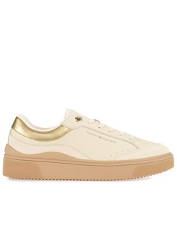 Buty Tommy Hilfiger Leather Court FW0FW06596-AA8 - beżowe ze sklepu streetstyle24.pl w kategorii Trampki damskie - zdjęcie 148010149