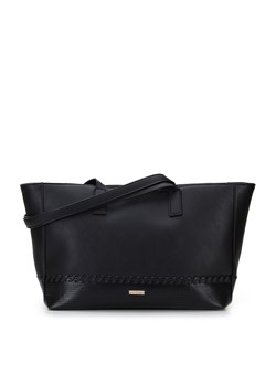Torebka shopperka z ozdobną wstawką i rzemieniem czarna ze sklepu WITTCHEN w kategorii Torby Shopper bag - zdjęcie 148012997